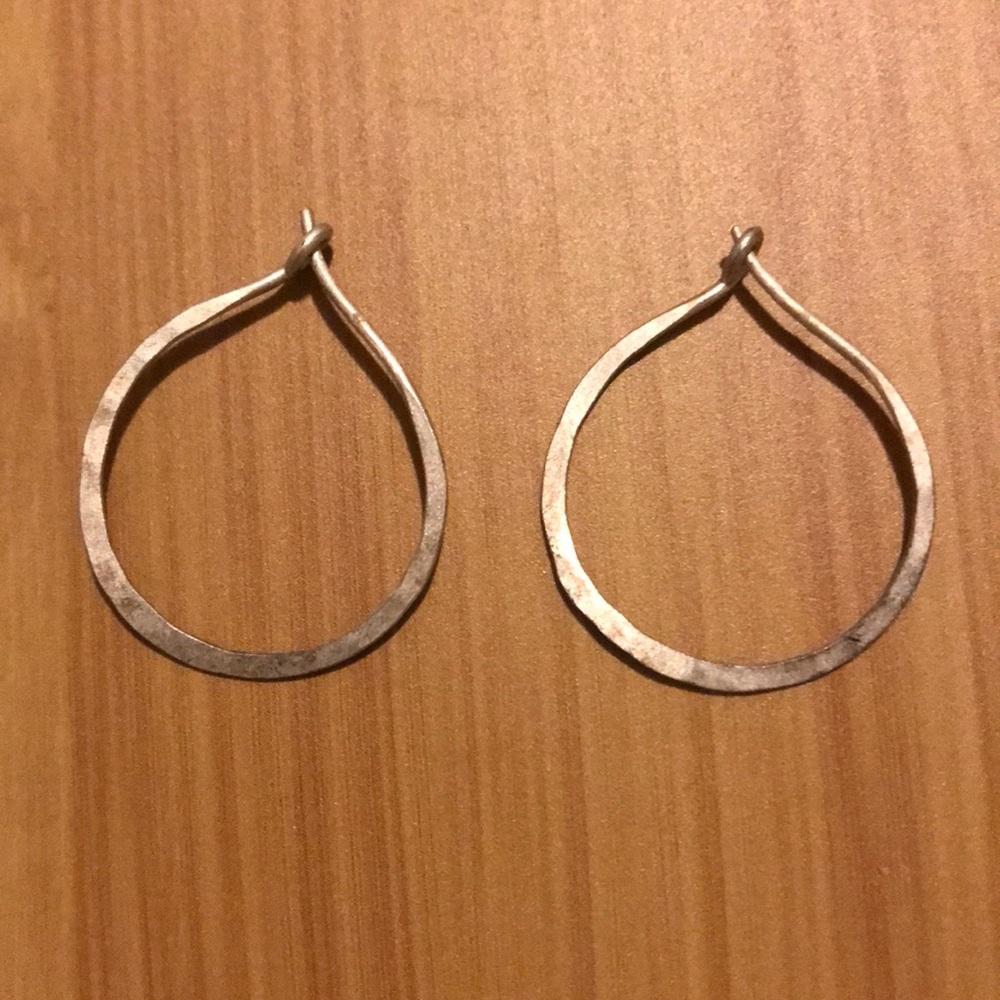 Hammered Sterling Silver Hoops Anthropologie